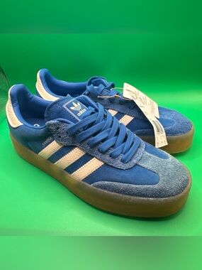 Size 7.5  Adidas Womens Sambae W Blue Gum Y2K Retro Casual Shoes